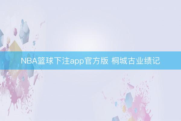 NBA篮球下注app官方版 桐城古业绩记