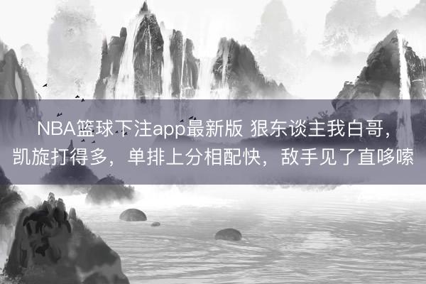 NBA篮球下注app最新版 狠东谈主我白哥，凯旋打得多，单排上分相配快，敌手见了直哆嗦